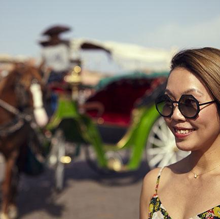 Séance photo Shooting Star sur la place Jema El Fna de Marrakech