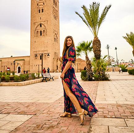 Séance photo Shooting Star devant la Koutoubia de Marrakech